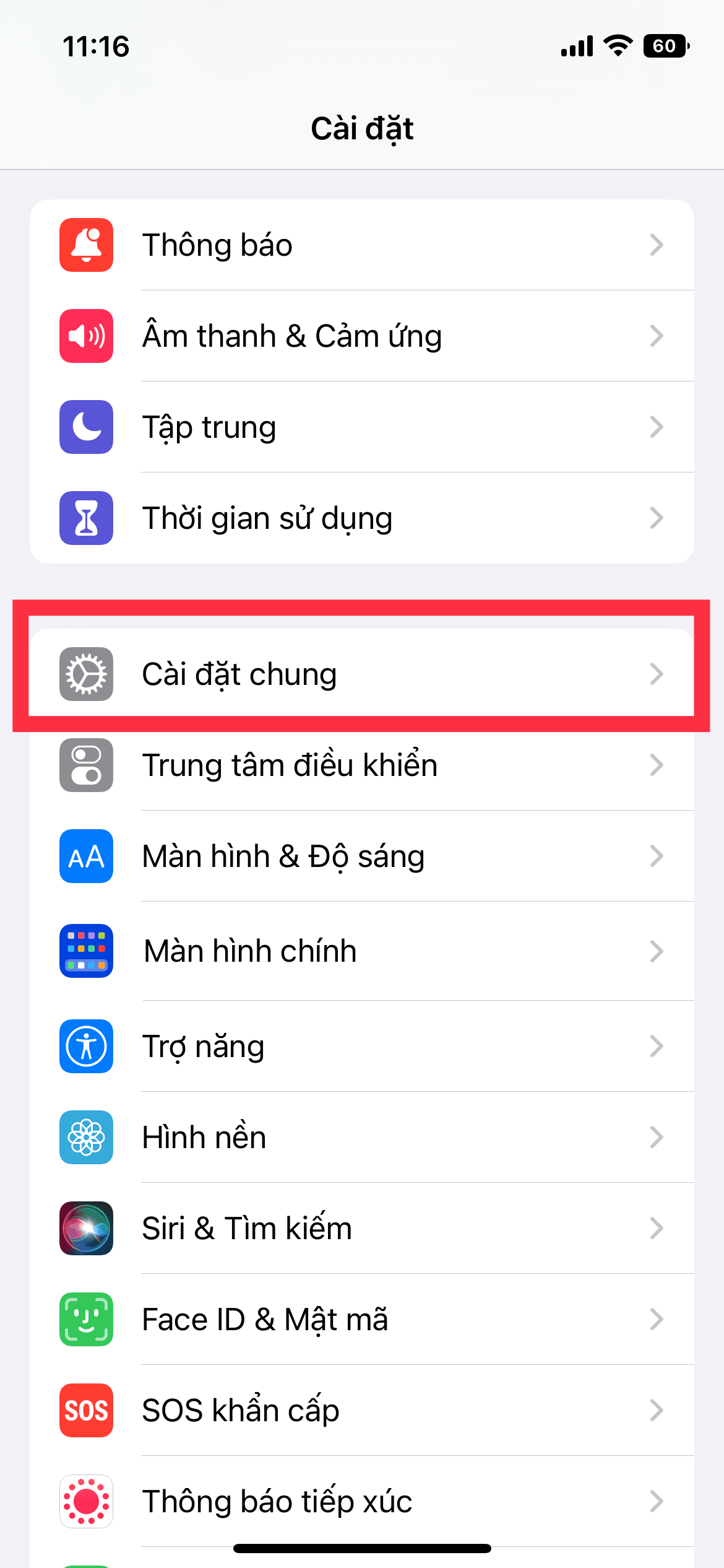 Cài Đặt Chung